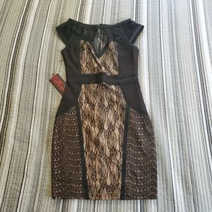 WOW Couture Black Lace Peekaboo Mini Bodycon Dress